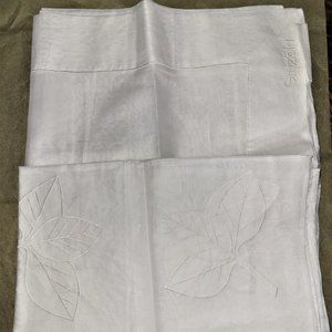 Graziela Antique Rectangle White Embroidered Organdy Cotton Tablecloth